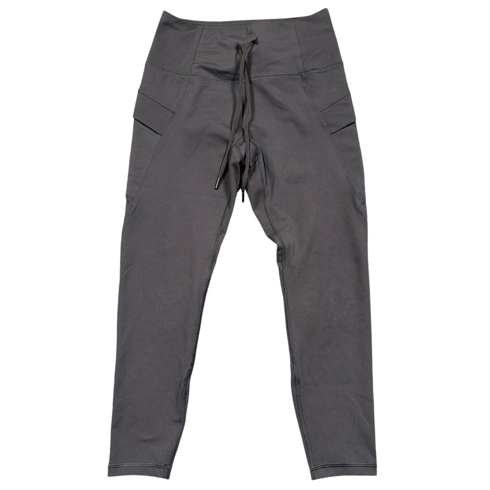 Spyder Leggings Women M Black Active Cargo Pocket High Rise Drawstring Tights